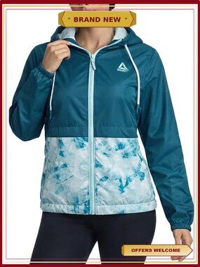 Women's Lightweight Water-Resistant Rain Jacket with Adjustable Hood